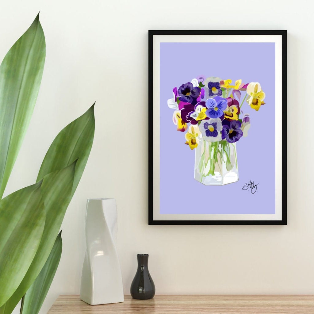 Bailey Made Art Co Pansy Bouquet Print Art