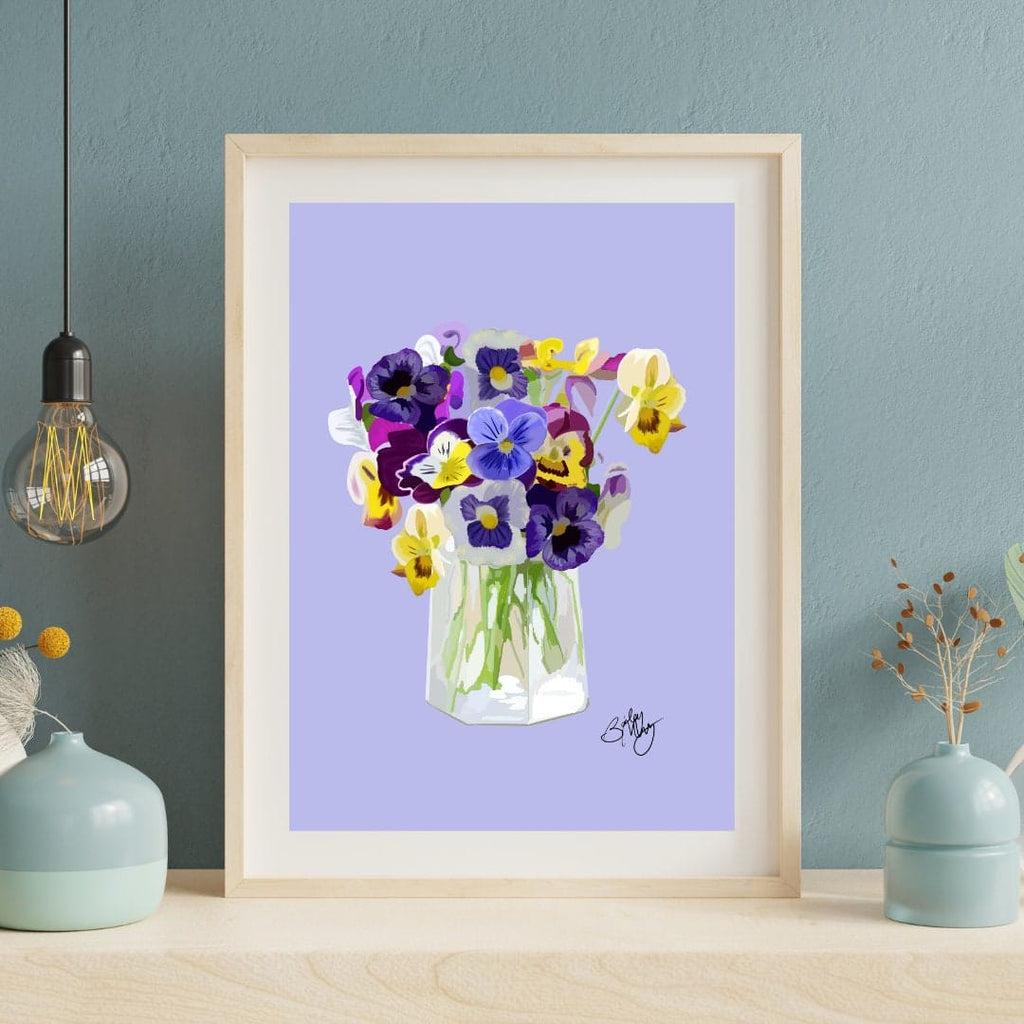 Bailey Made Art Co Pansy Bouquet Print Art