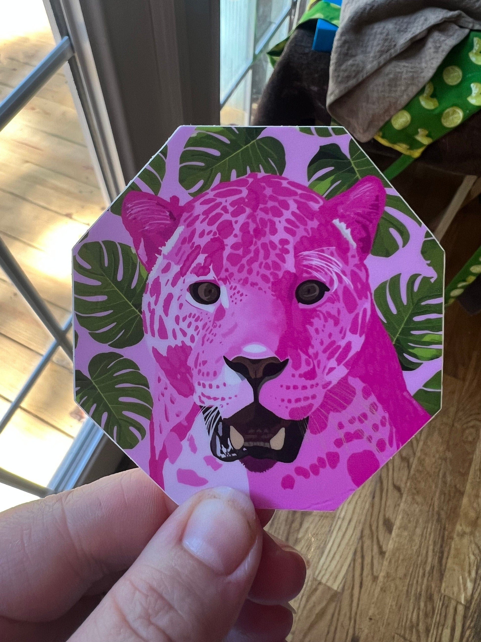 Bailey Made Art Co Pink Cheetah Sticker Sticker