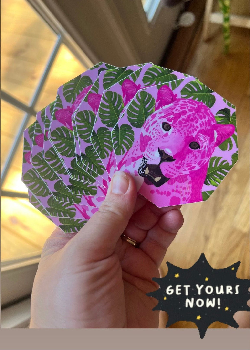 Bailey Made Art Co Pink Cheetah Sticker Sticker