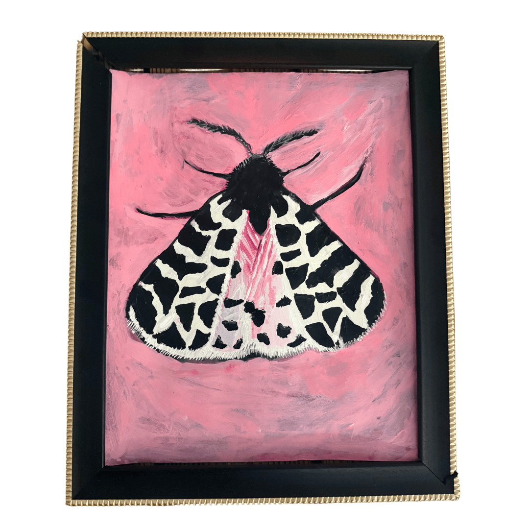 Bailey Made Art Co Pink Midnight Moth Art