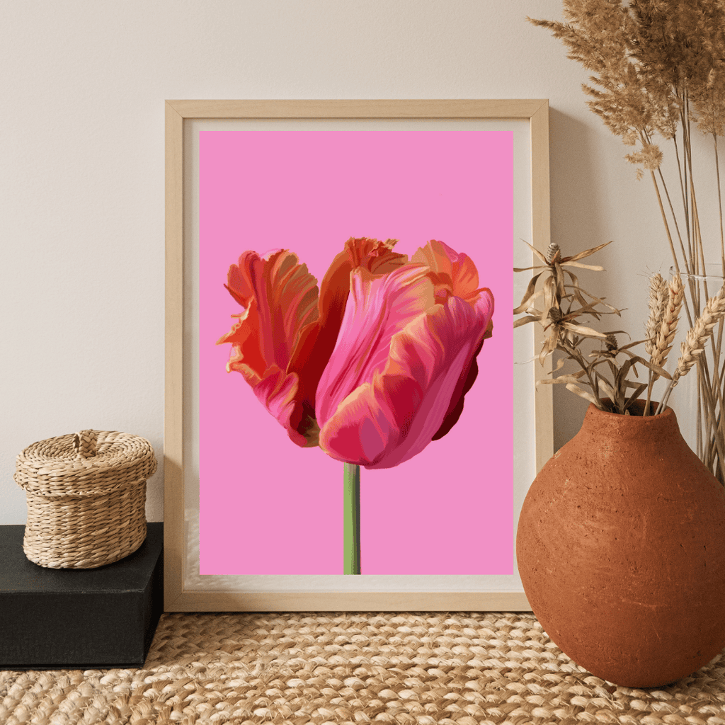Bailey Made Art Co Pink Tulip Art Print Art