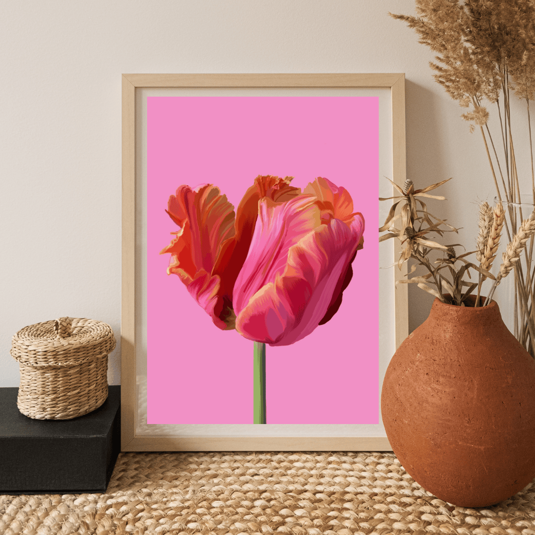 Bailey Made Art Co Pink Tulip Art Print Art