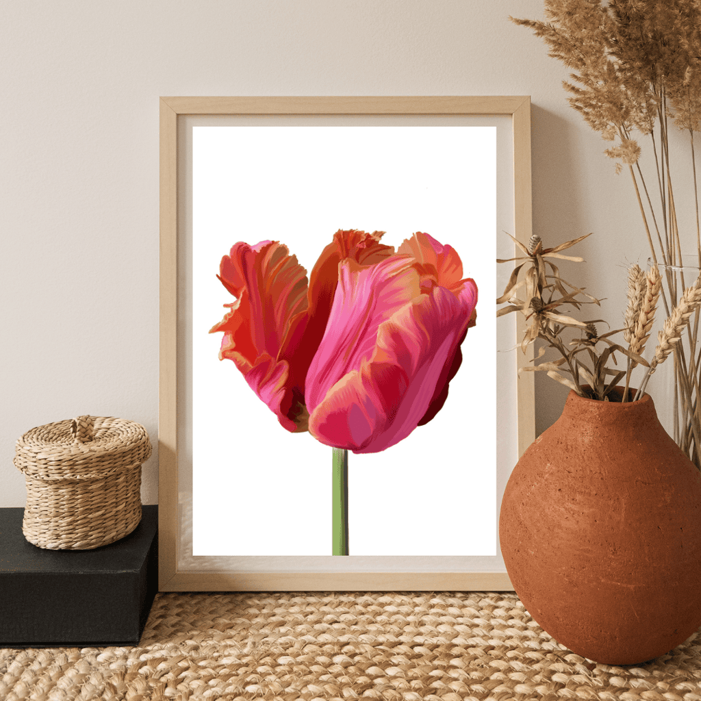 Bailey Made Art Co Pink Tulip Art Print Art