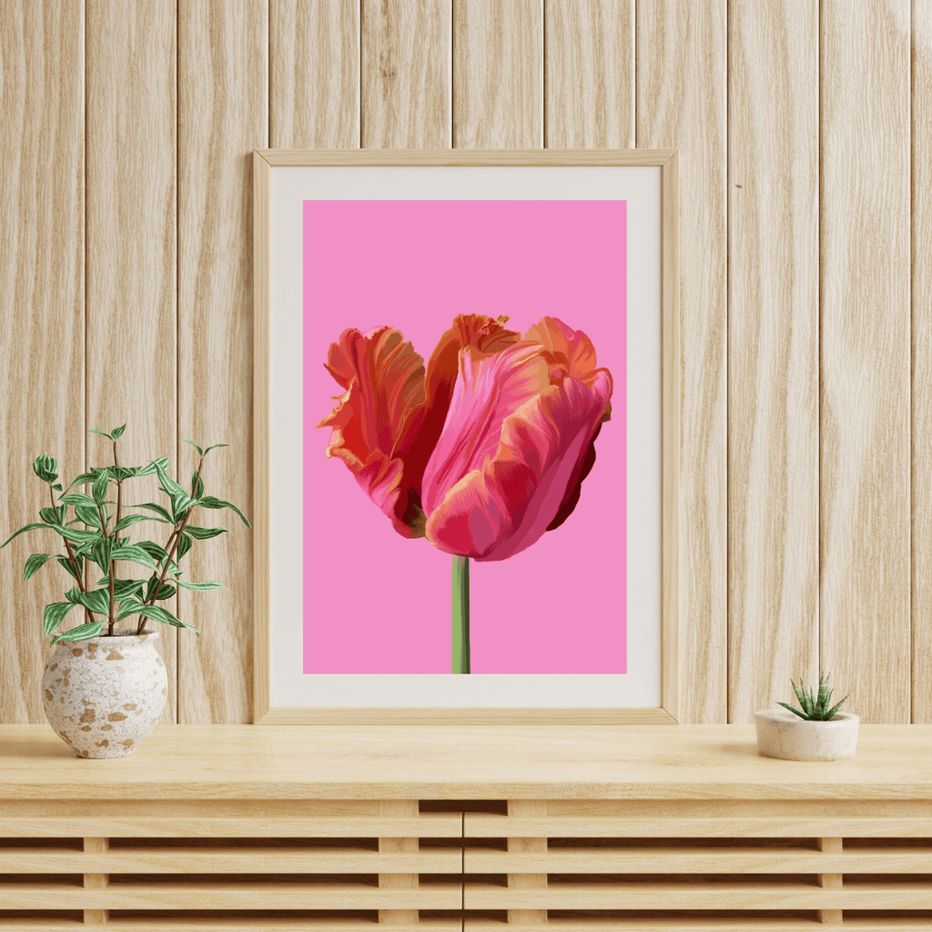 Bailey Made Art Co Pink Tulip Art Print Art