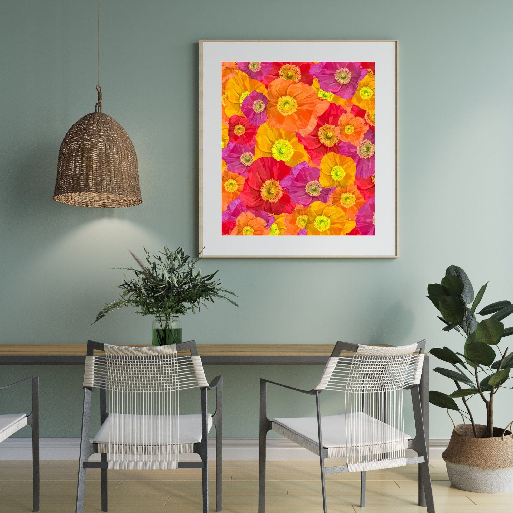 Bailey Made Art Co Poppies Print (Yellow & Orange) Art
