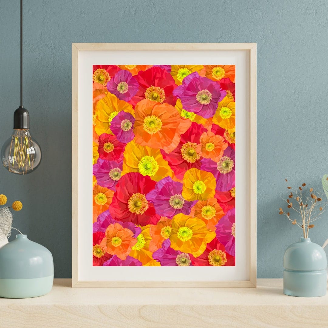 Bailey Made Art Co Poppies Print (Yellow & Orange) Art