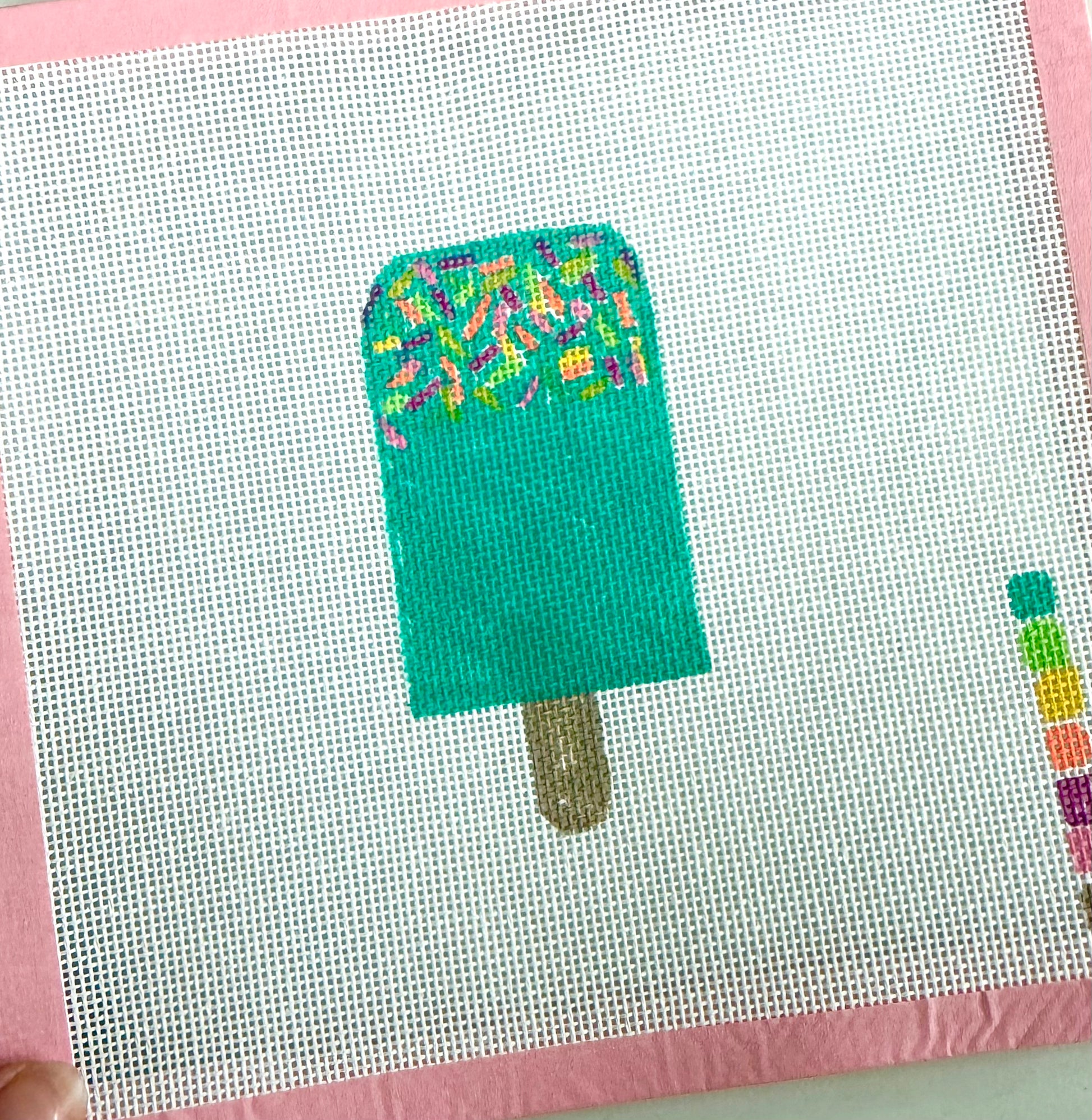 Bailey Made Art Co Popsicle Party Needlepoint Canvas Art