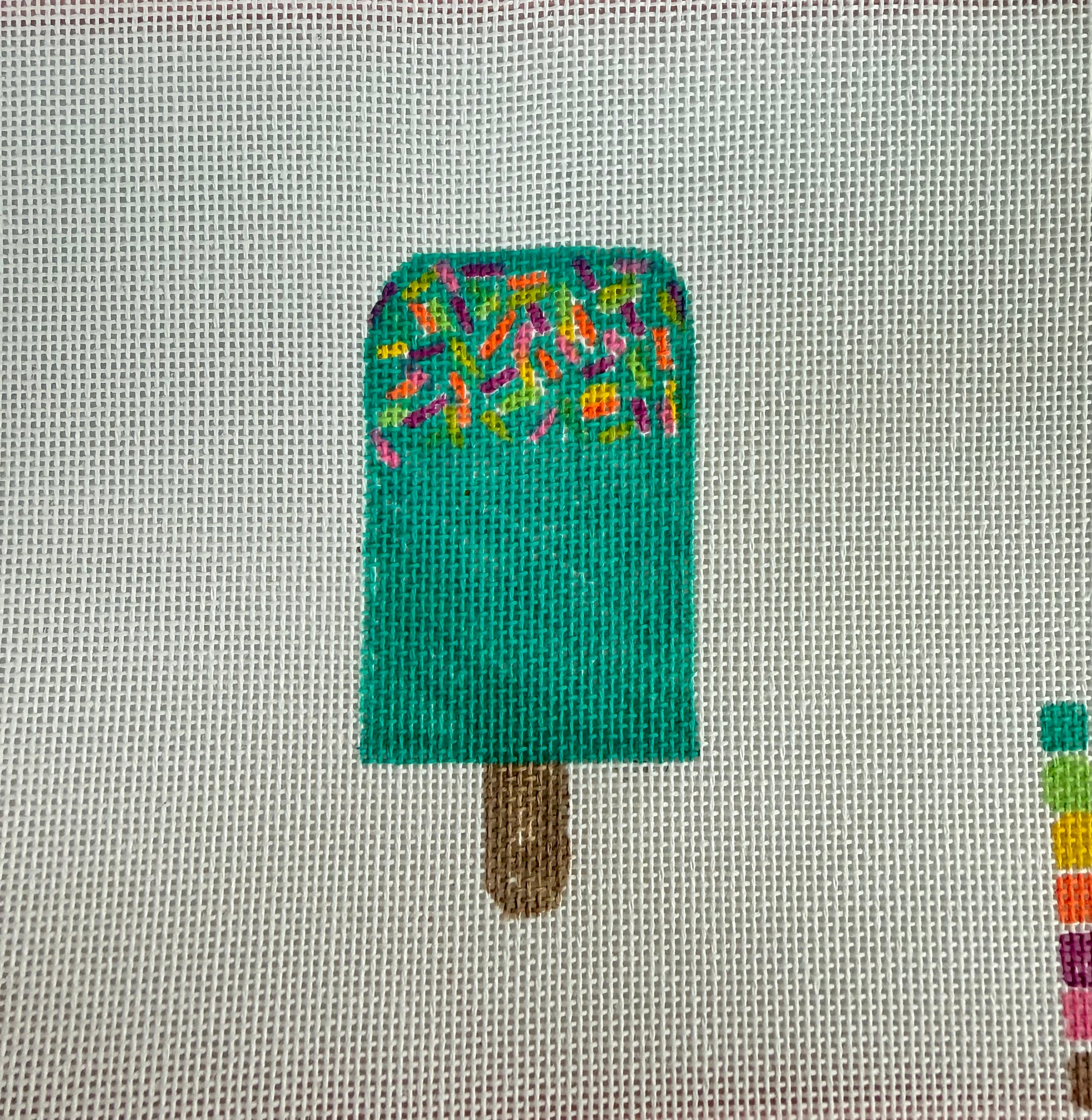 Bailey Made Art Co Popsicle Party Needlepoint Canvas Art