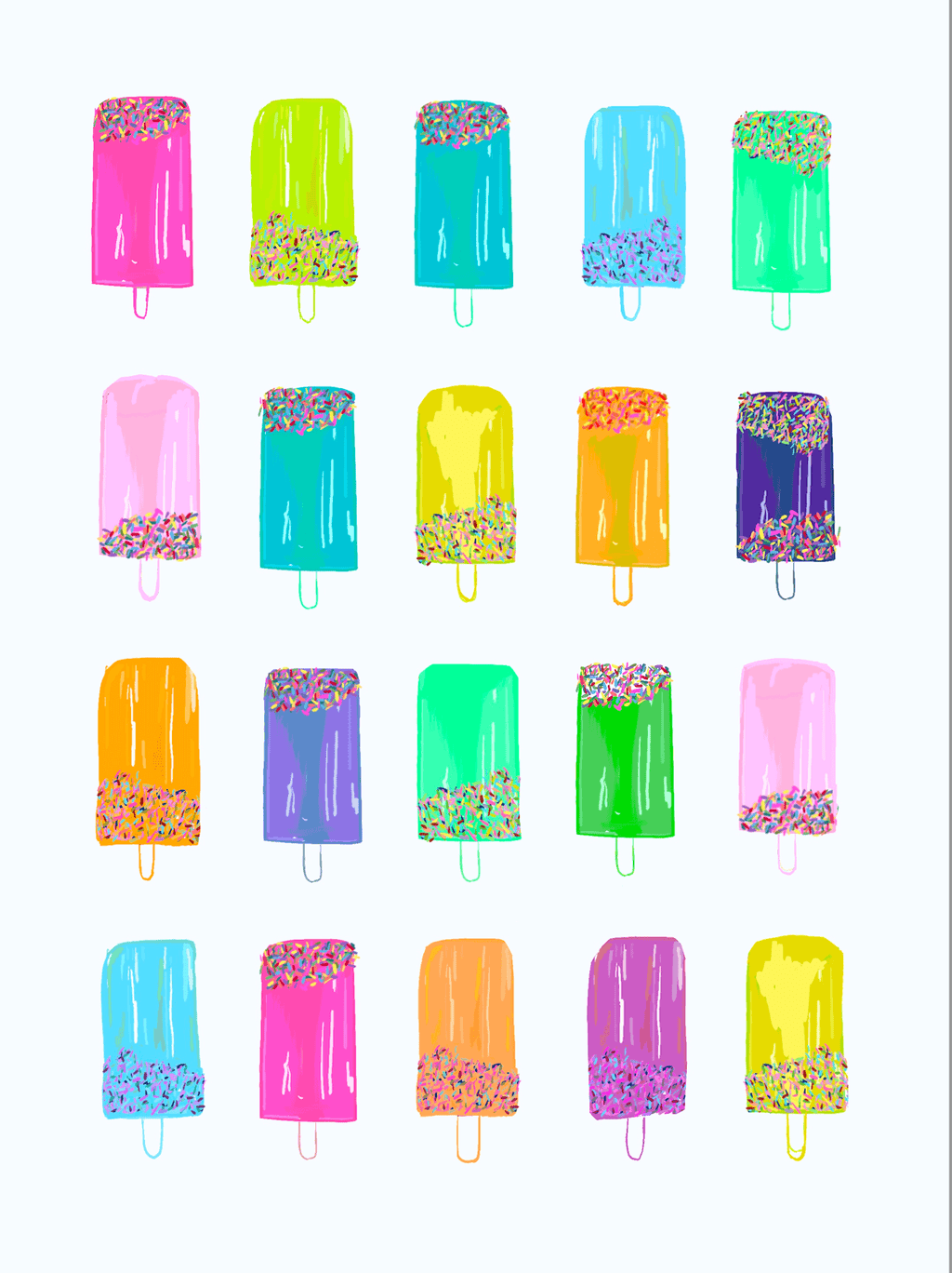 Bailey Made Art Co Popsicles Party Art Print Art