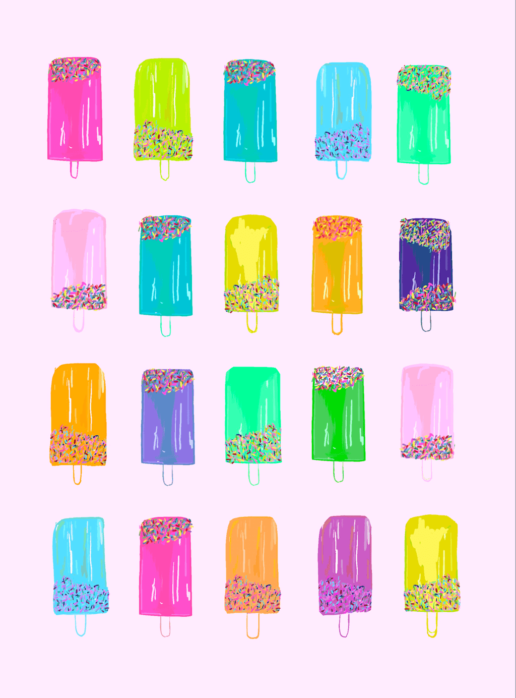 Bailey Made Art Co Popsicles Party Art Print Art