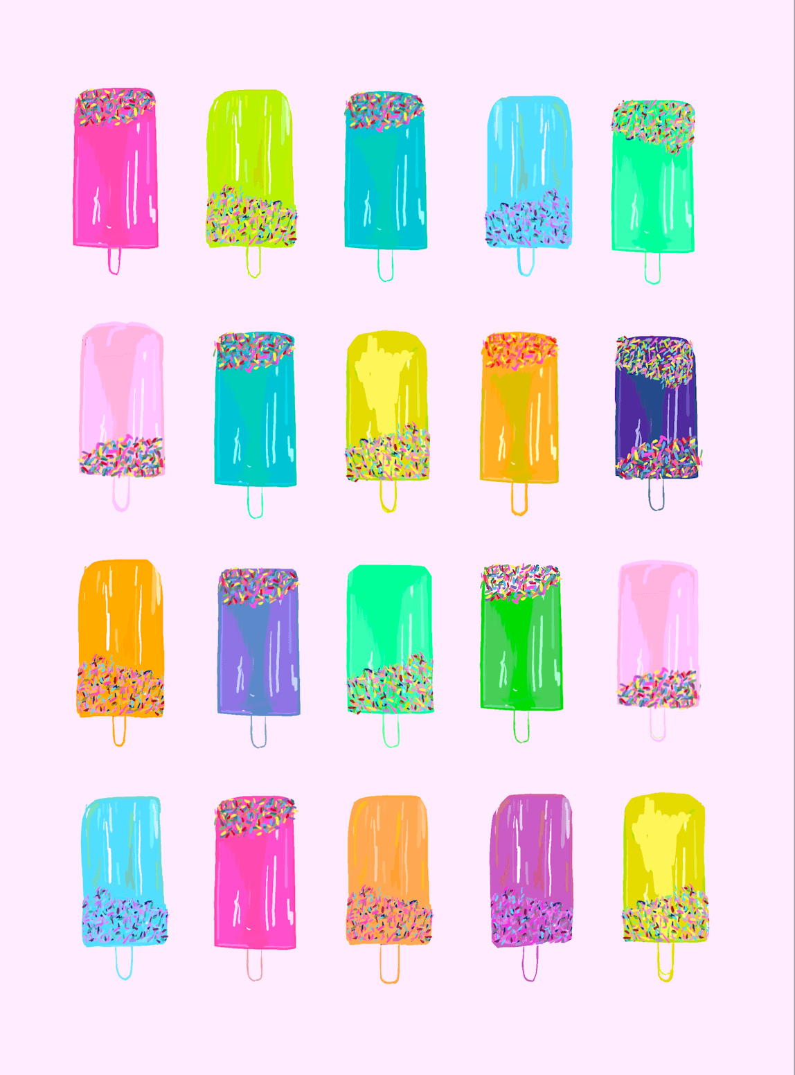 Bailey Made Art Co Popsicles Party Art Print Art