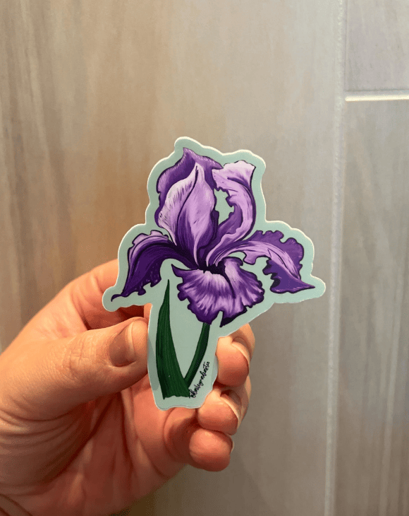 Bailey Made Art Co Purple Iris Vinyl Sticker Sticker