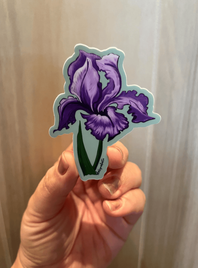 Bailey Made Art Co Purple Iris Vinyl Sticker Sticker