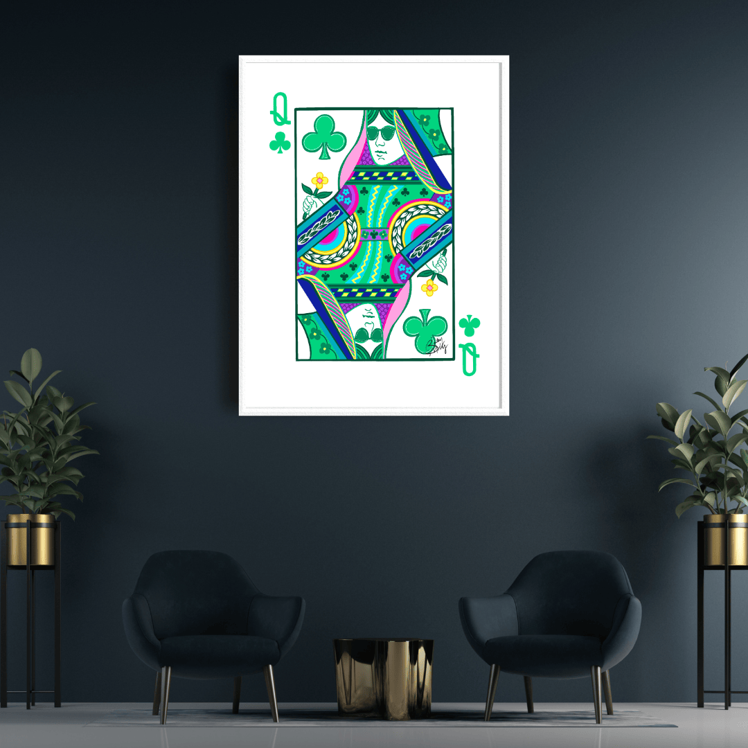 Bailey Made Art Co Queen of Clubs Art Print Art