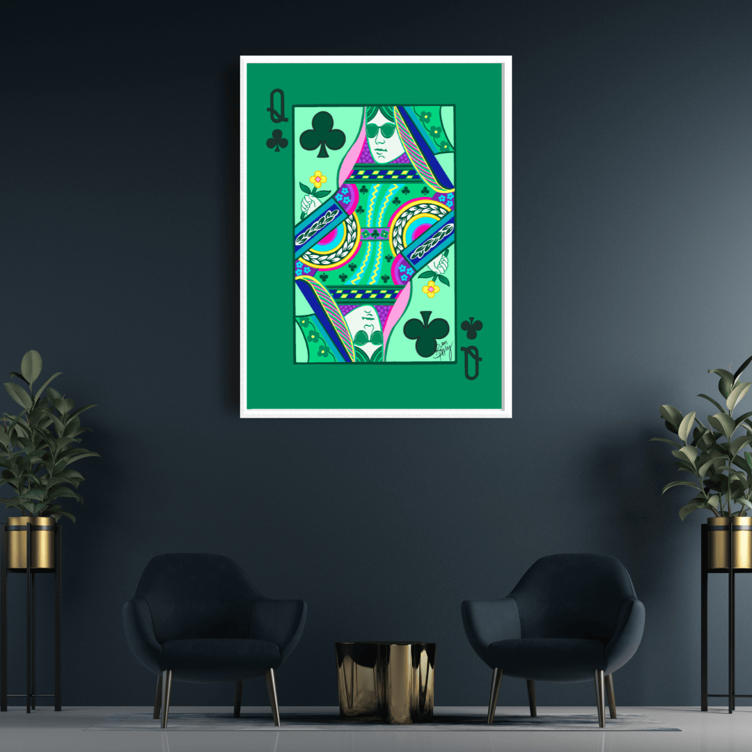 Bailey Made Art Co Queen of Clubs Art Print Art