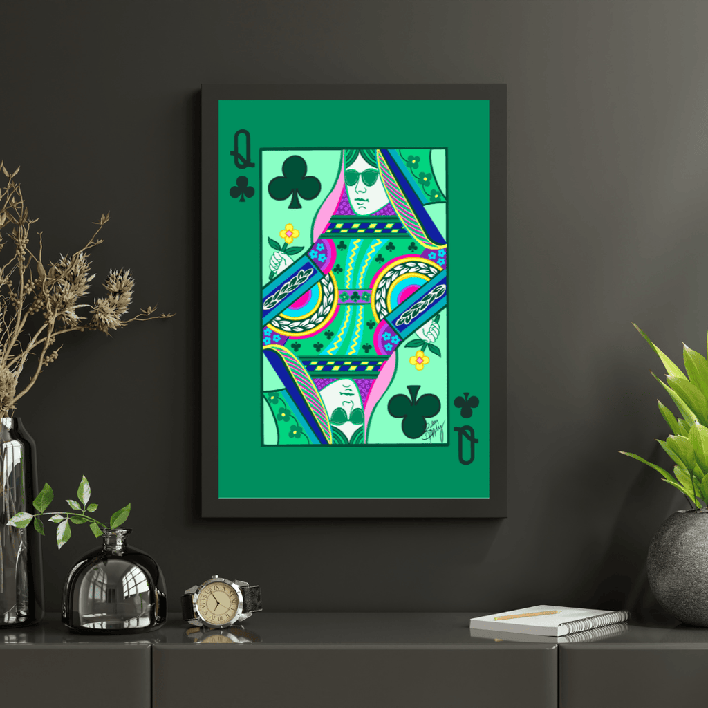 Bailey Made Art Co Queen of Clubs Art Print Art