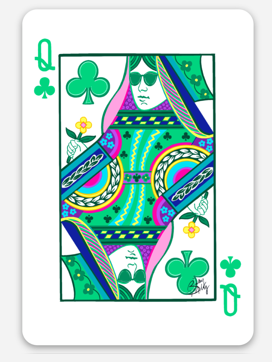 Bailey Made Art Co Queen of Clubs Sticker Sticker