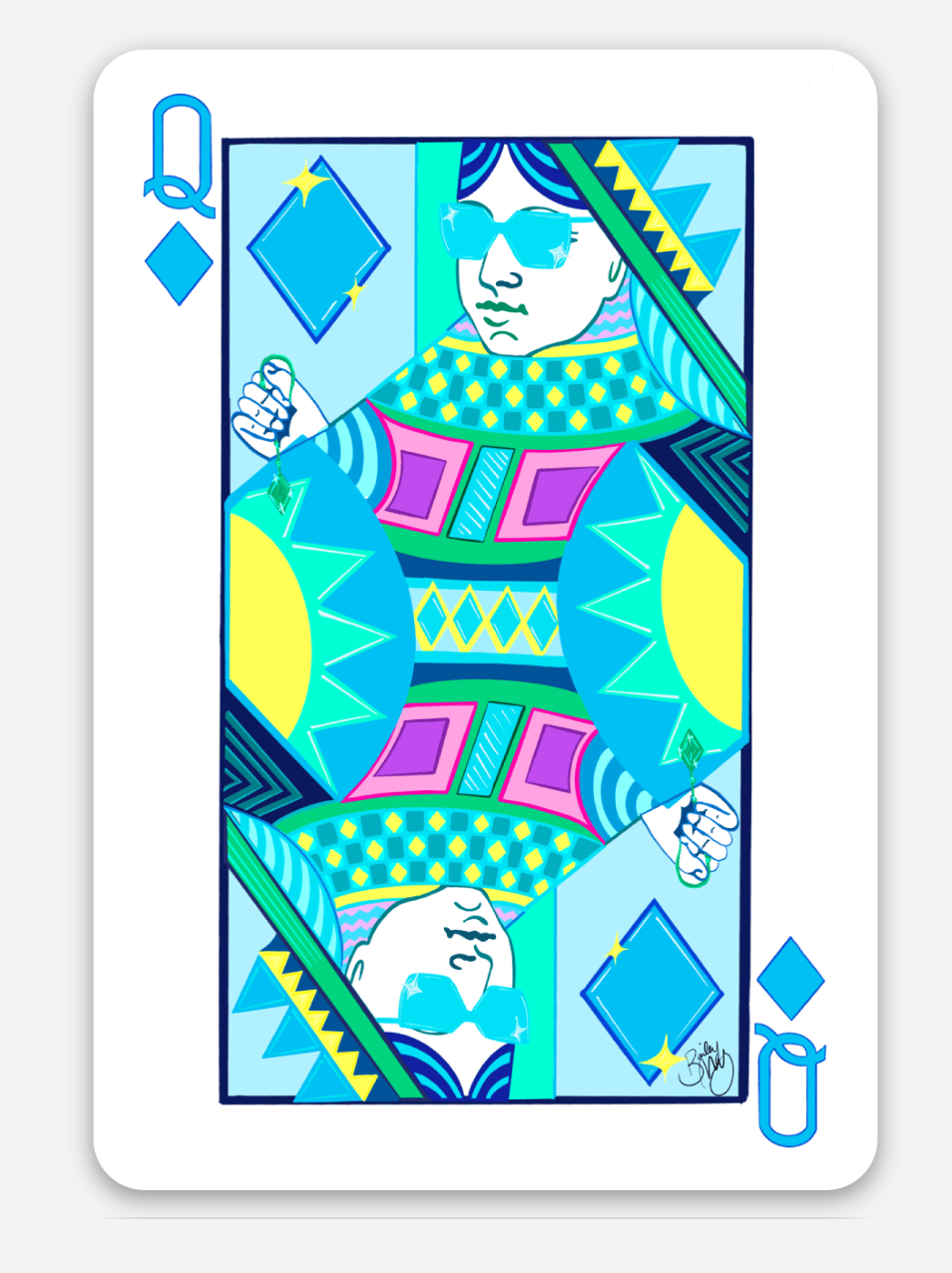 Bailey Made Art Co Queen of Diamonds Sticker Sticker
