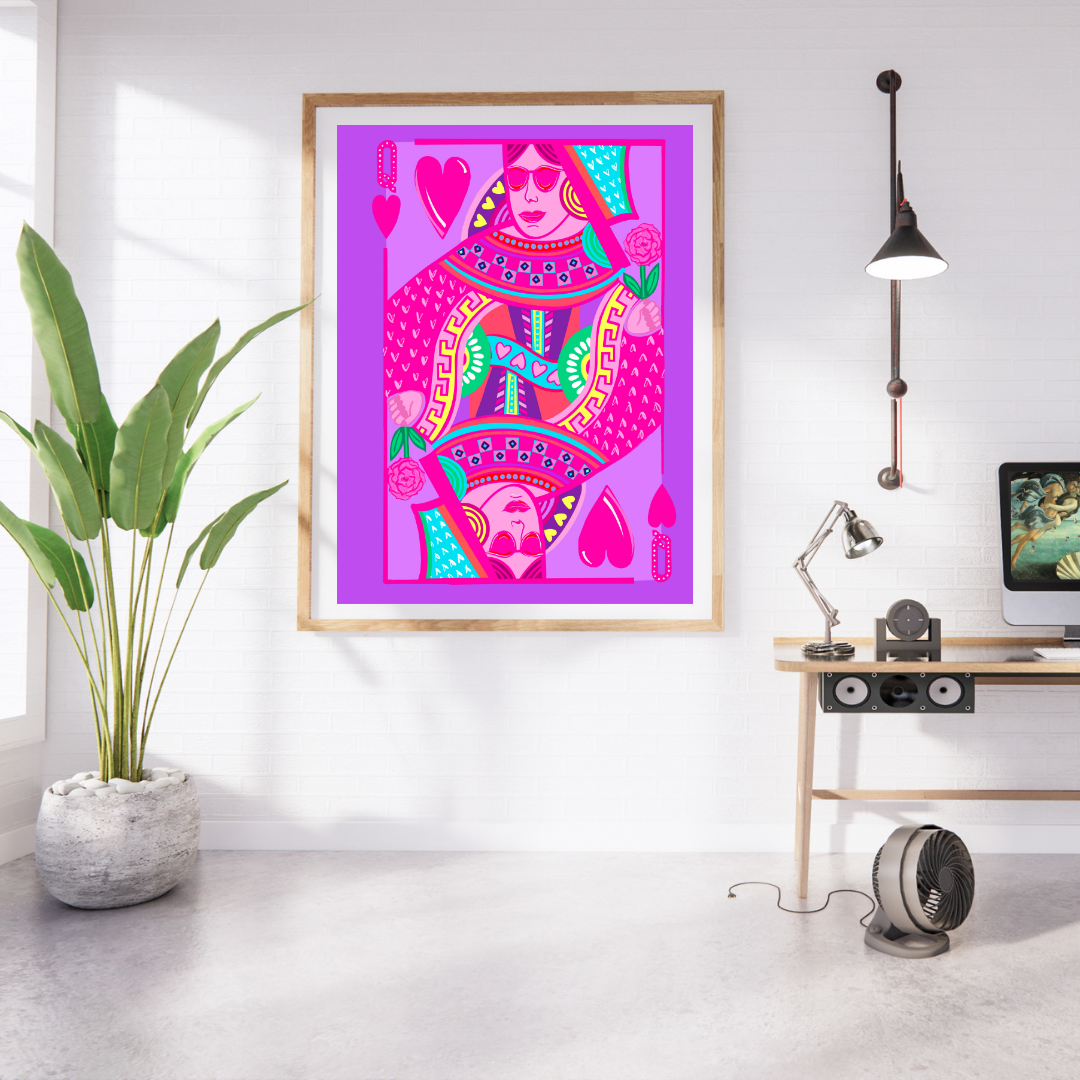 Bailey Made Art Co Queen of Hearts Art Print Art
