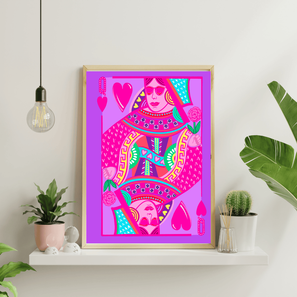 Bailey Made Art Co Queen of Hearts Art Print Art
