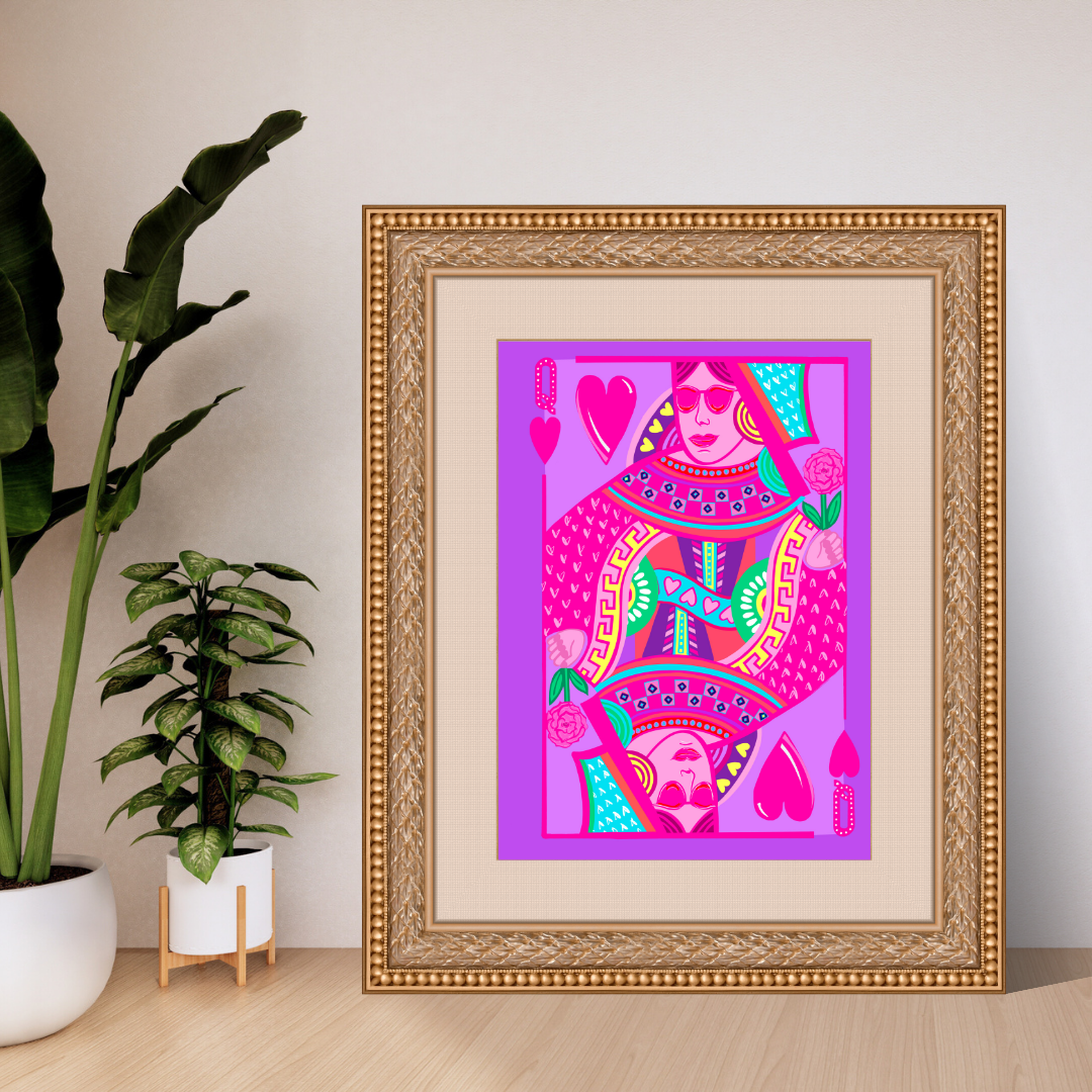 Bailey Made Art Co Queen of Hearts Art Print Art