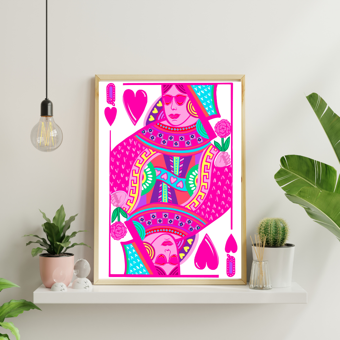 Bailey Made Art Co Queen of Hearts Art Print Art