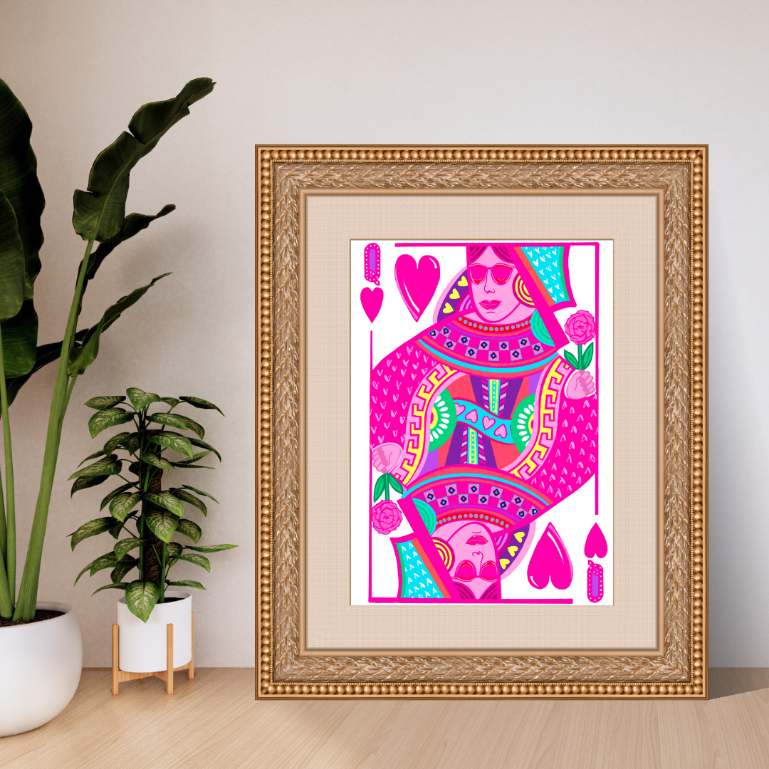 Bailey Made Art Co Queen of Hearts Art Print Art