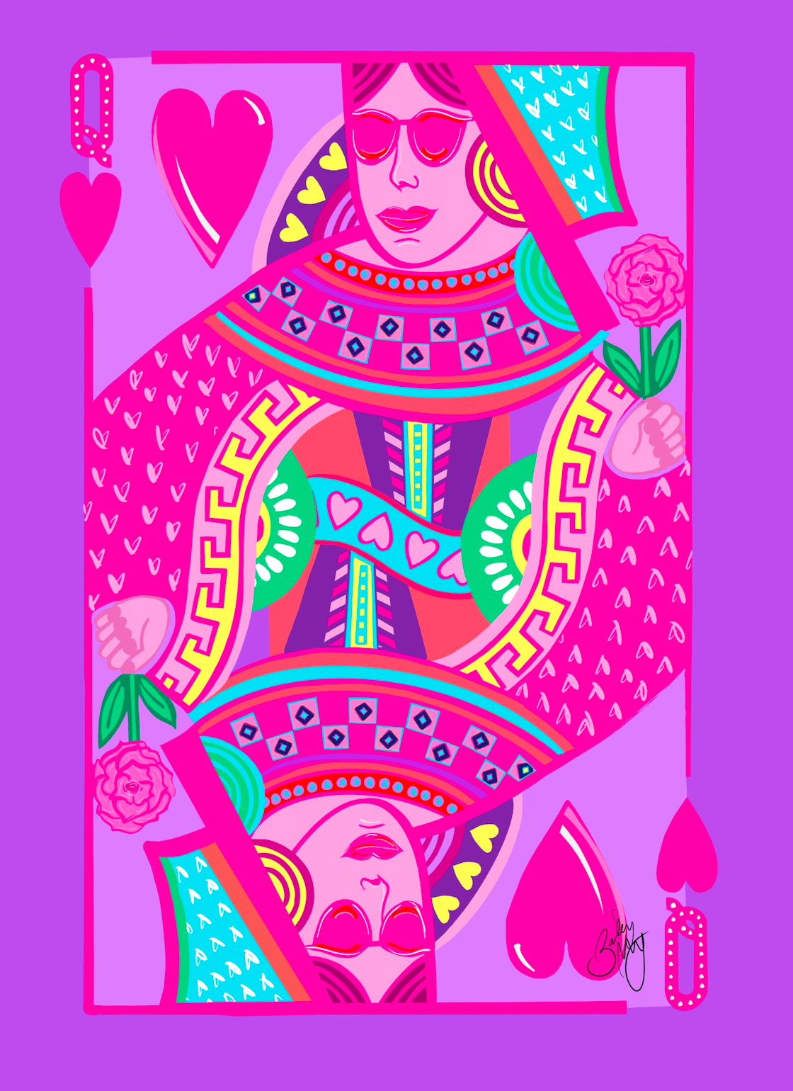 Bailey Made Art Co Queen of Hearts Art Print Art