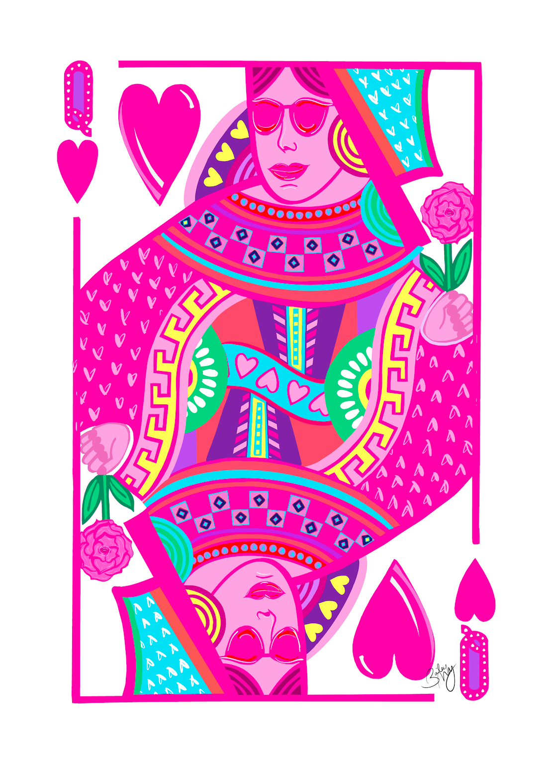 Bailey Made Art Co Queen of Hearts Art Print Art