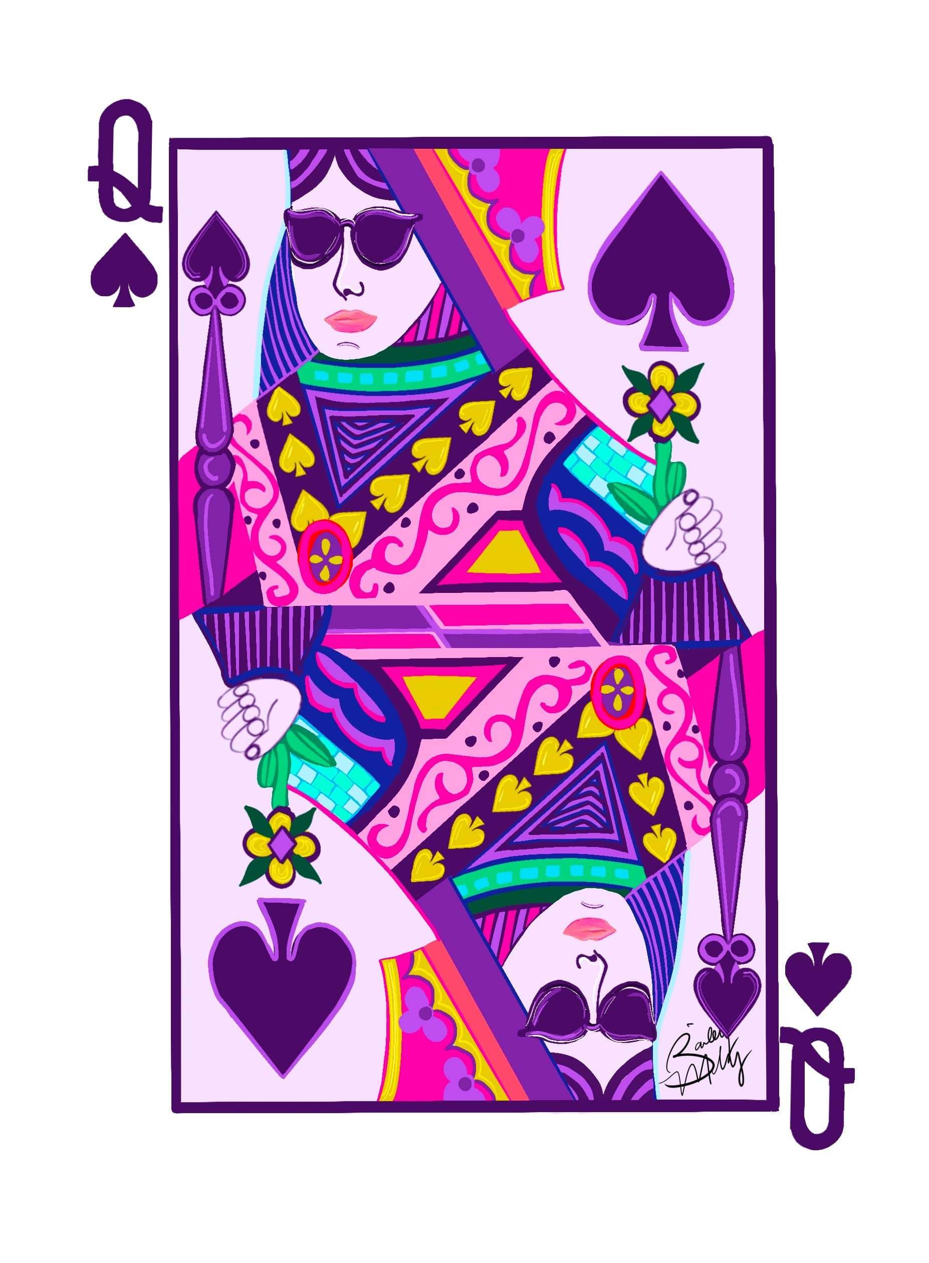 Bailey Made Art Co Queen of Spades Art Print Art