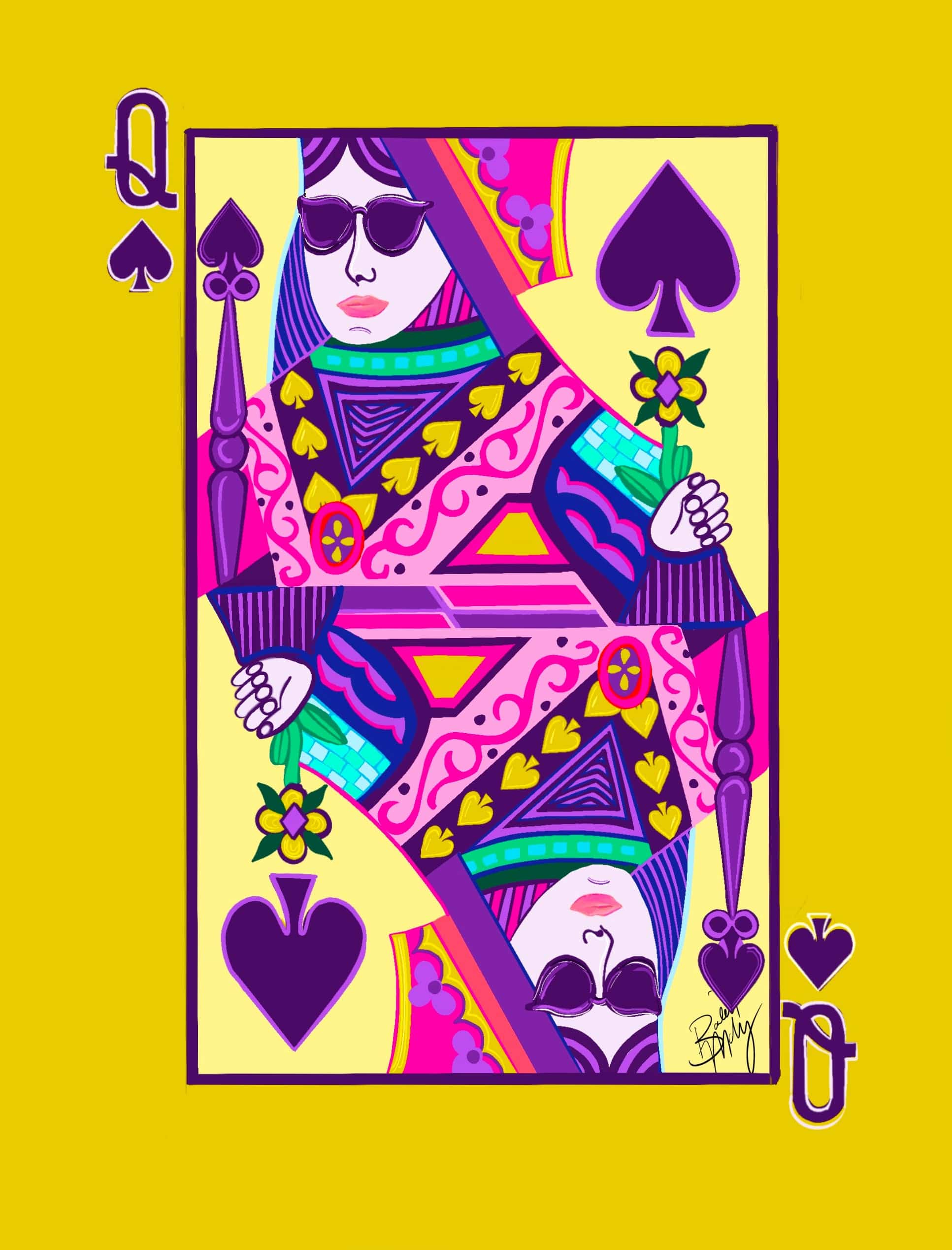 Bailey Made Art Co Queen of Spades Art Print Art