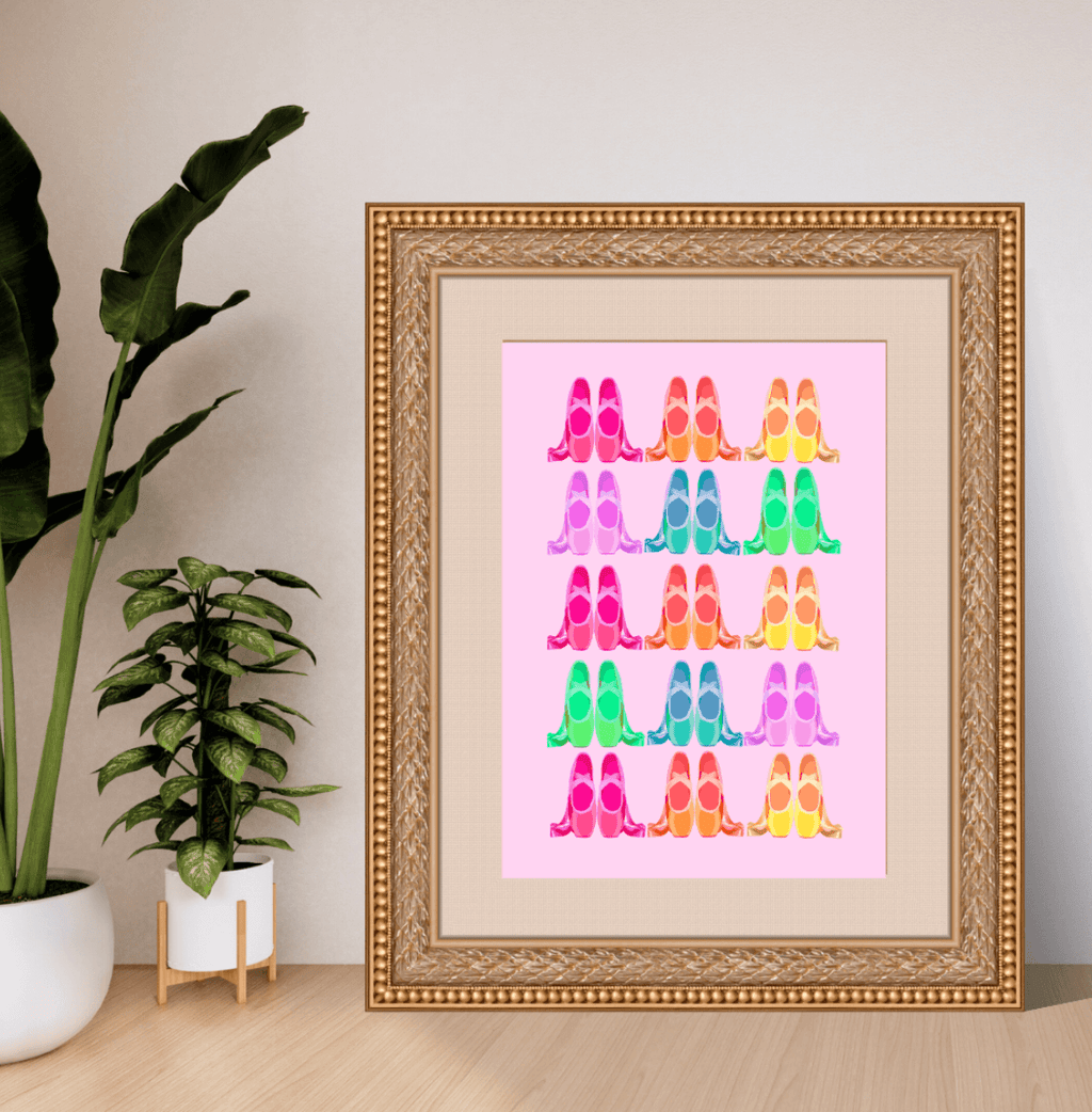 Bailey Made Art Co Rainbow Ballet Shoes Art Print Art