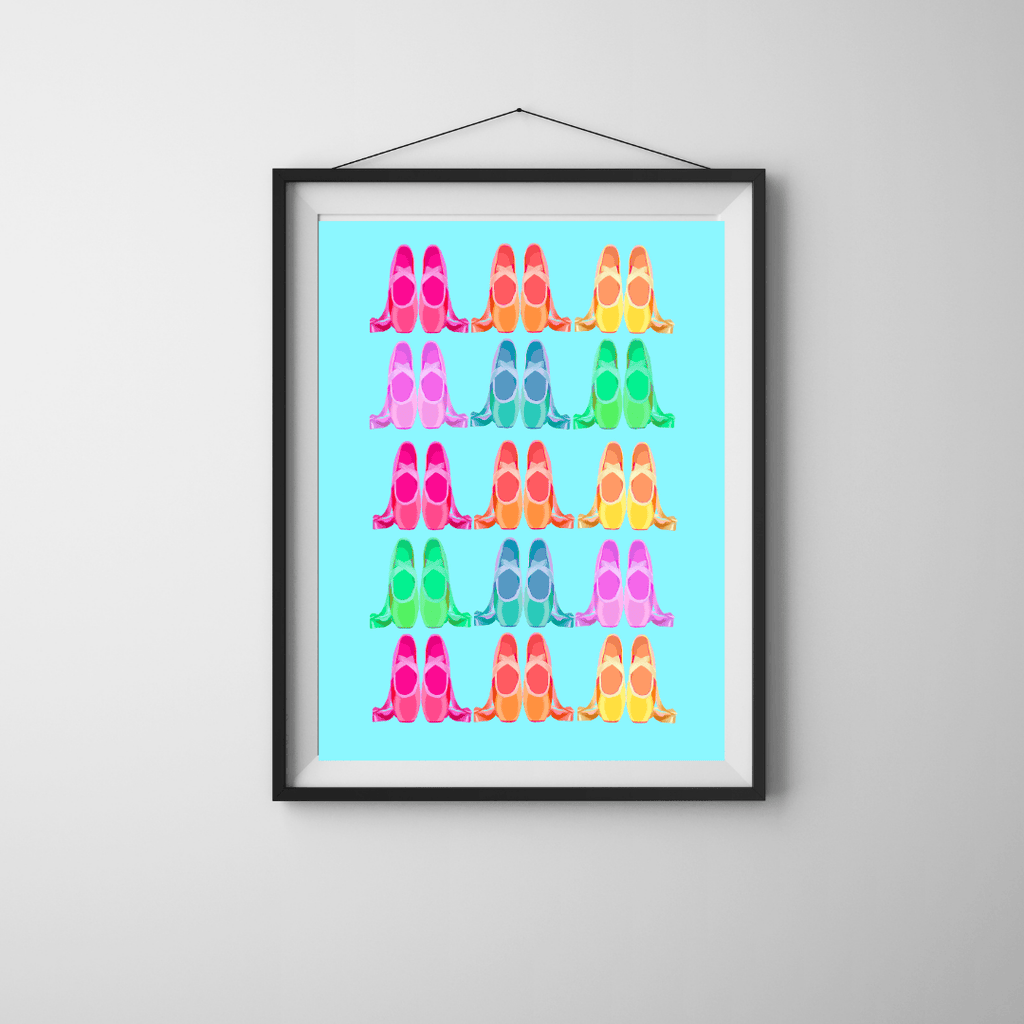 Bailey Made Art Co Rainbow Ballet Shoes Art Print Art