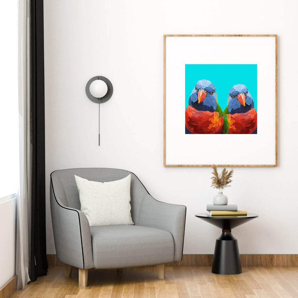 Bailey Made Art Co Rainbow Lorikeet Birds Print Art
