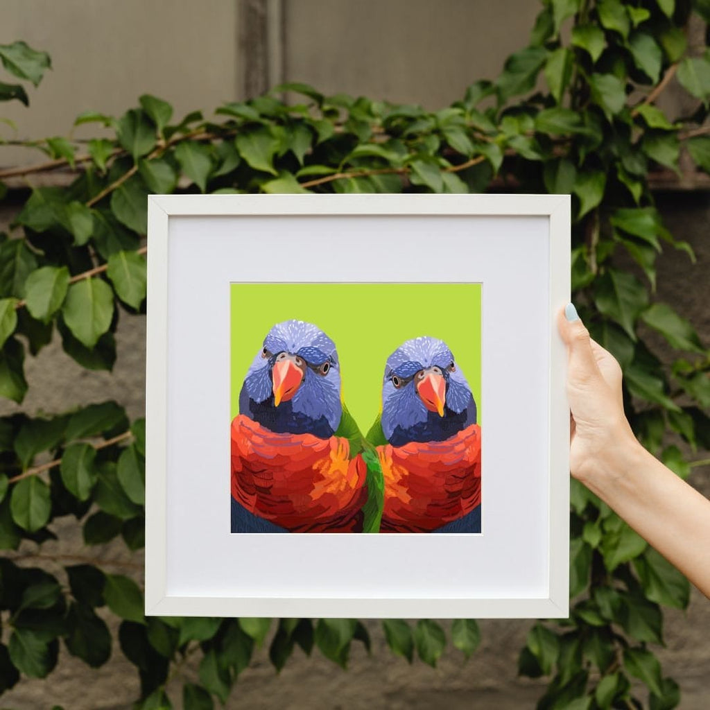 Bailey Made Art Co Rainbow Lorikeet Birds Print Art