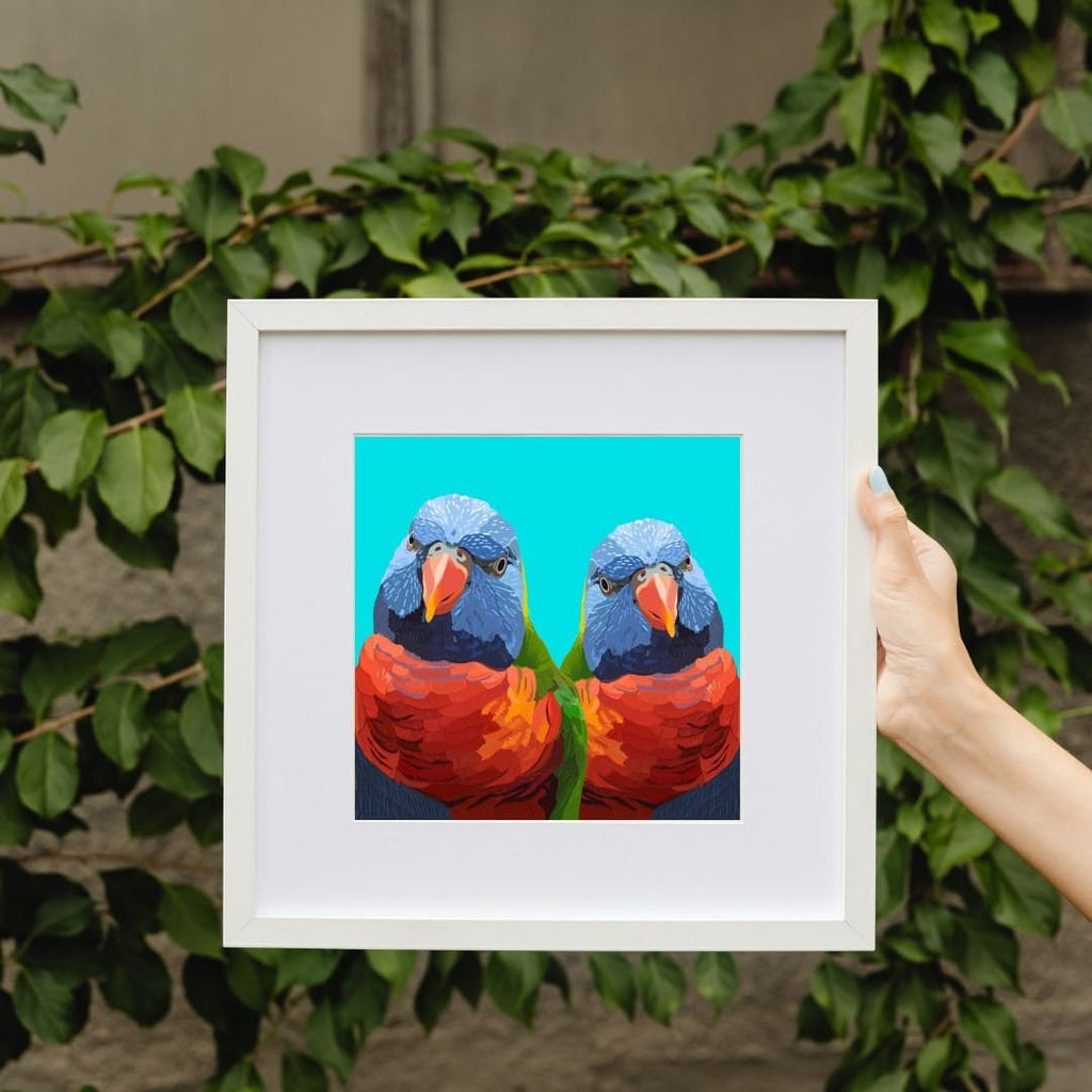 Bailey Made Art Co Rainbow Lorikeet Birds Print Art