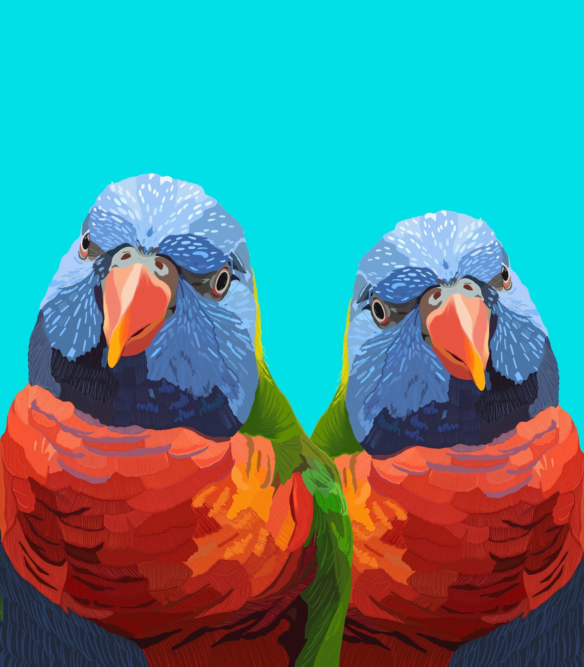 Bailey Made Art Co Rainbow Lorikeet Birds Print Art