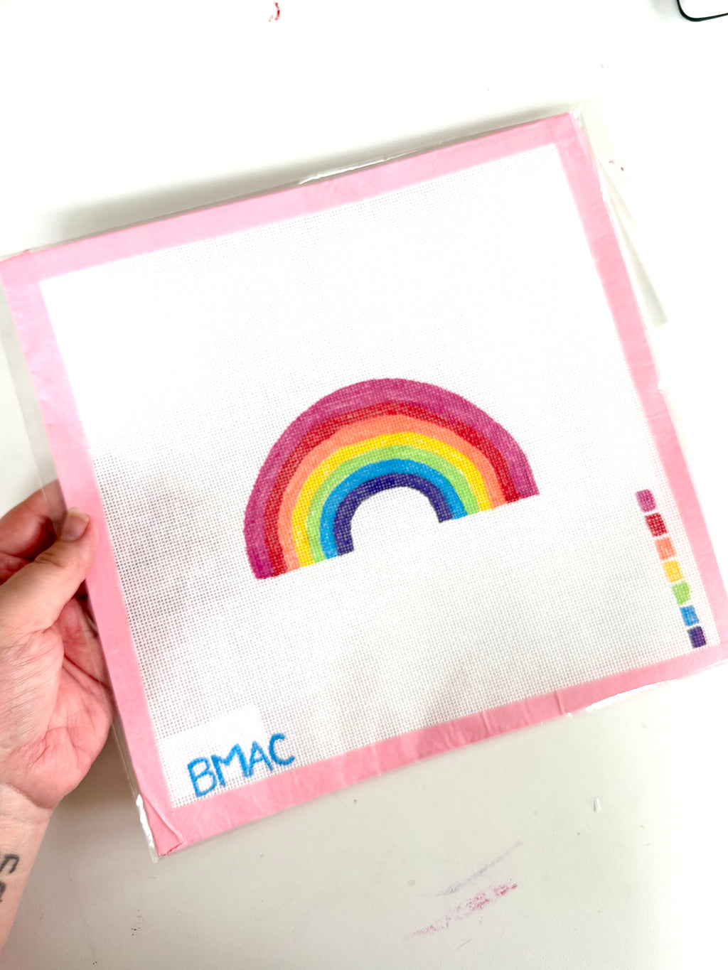 Bailey Made Art Co Rainbow Needlepoint Canvas Art