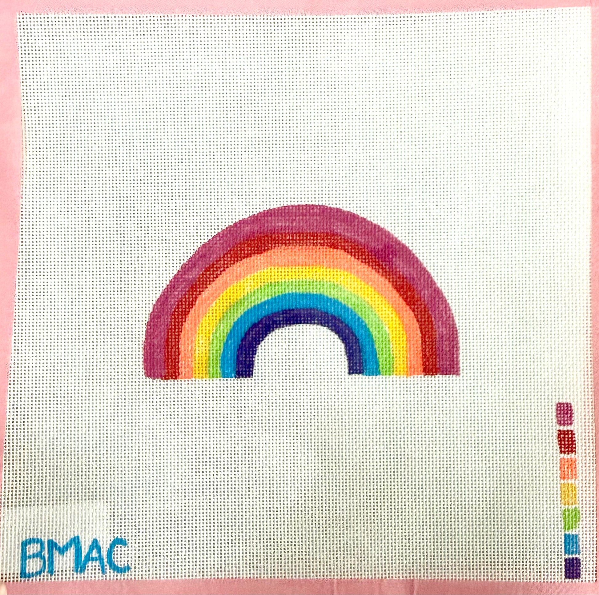 Bailey Made Art Co Rainbow Needlepoint Canvas Art