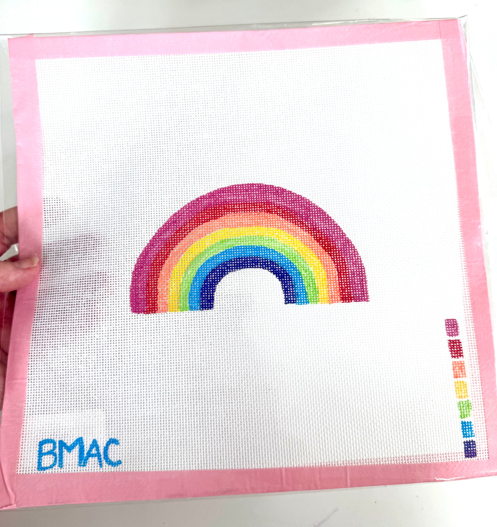 Bailey Made Art Co Rainbow Needlepoint Canvas Art