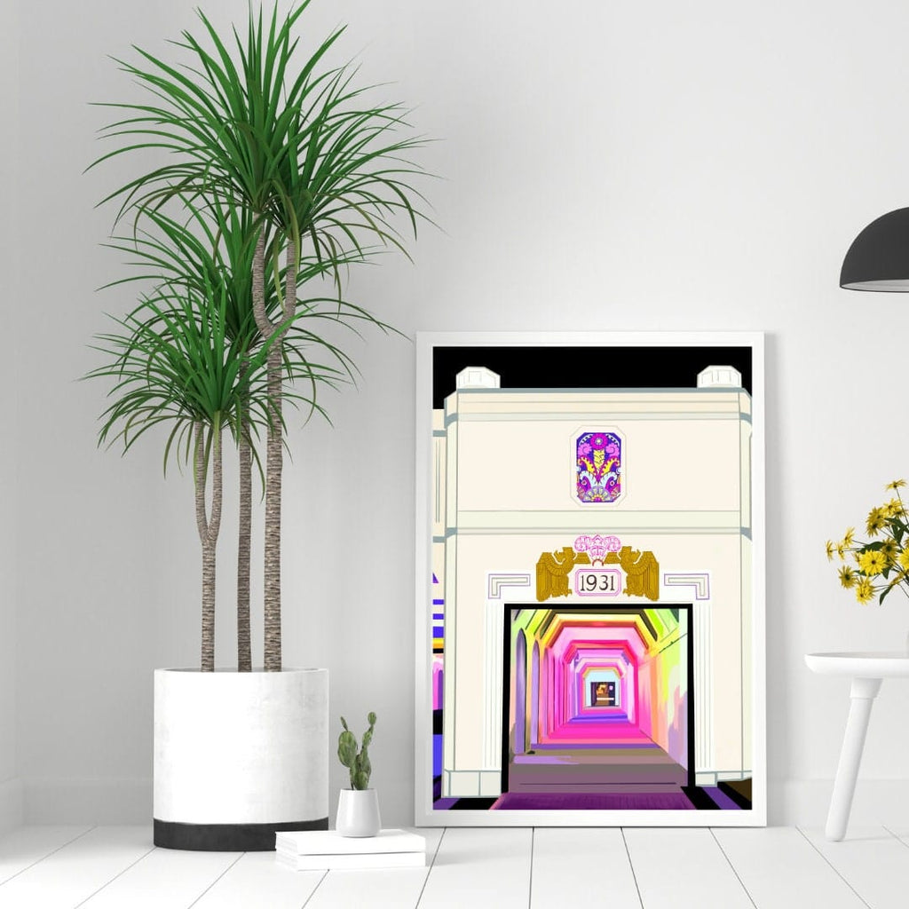 Bailey Made Art Co Rainbow Tunnel Print (Black & White) Art