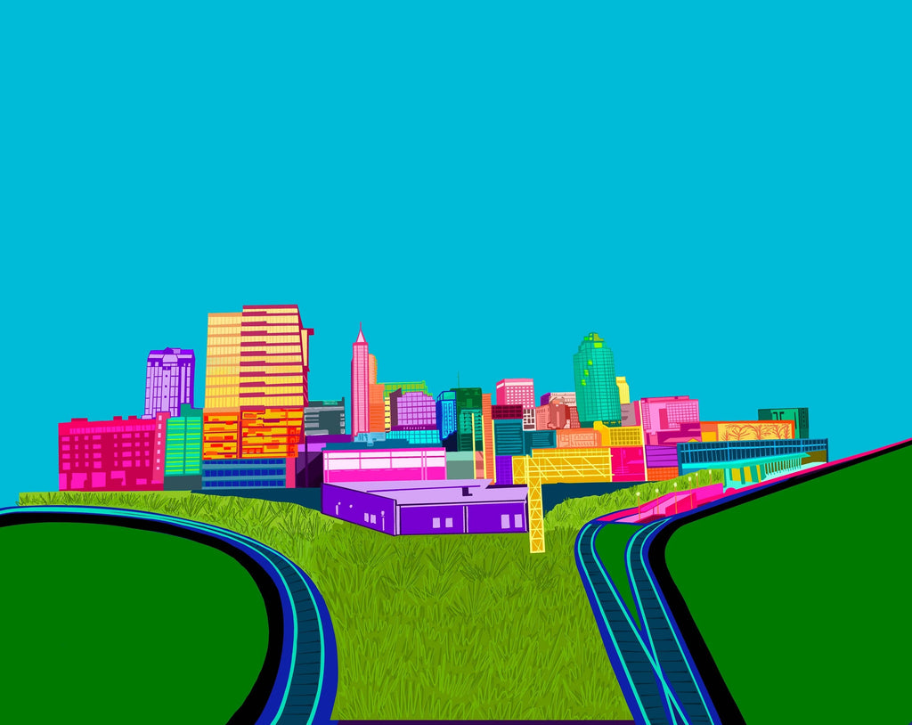 Bailey Made Art Co Raleigh North Carolina Skyline Art