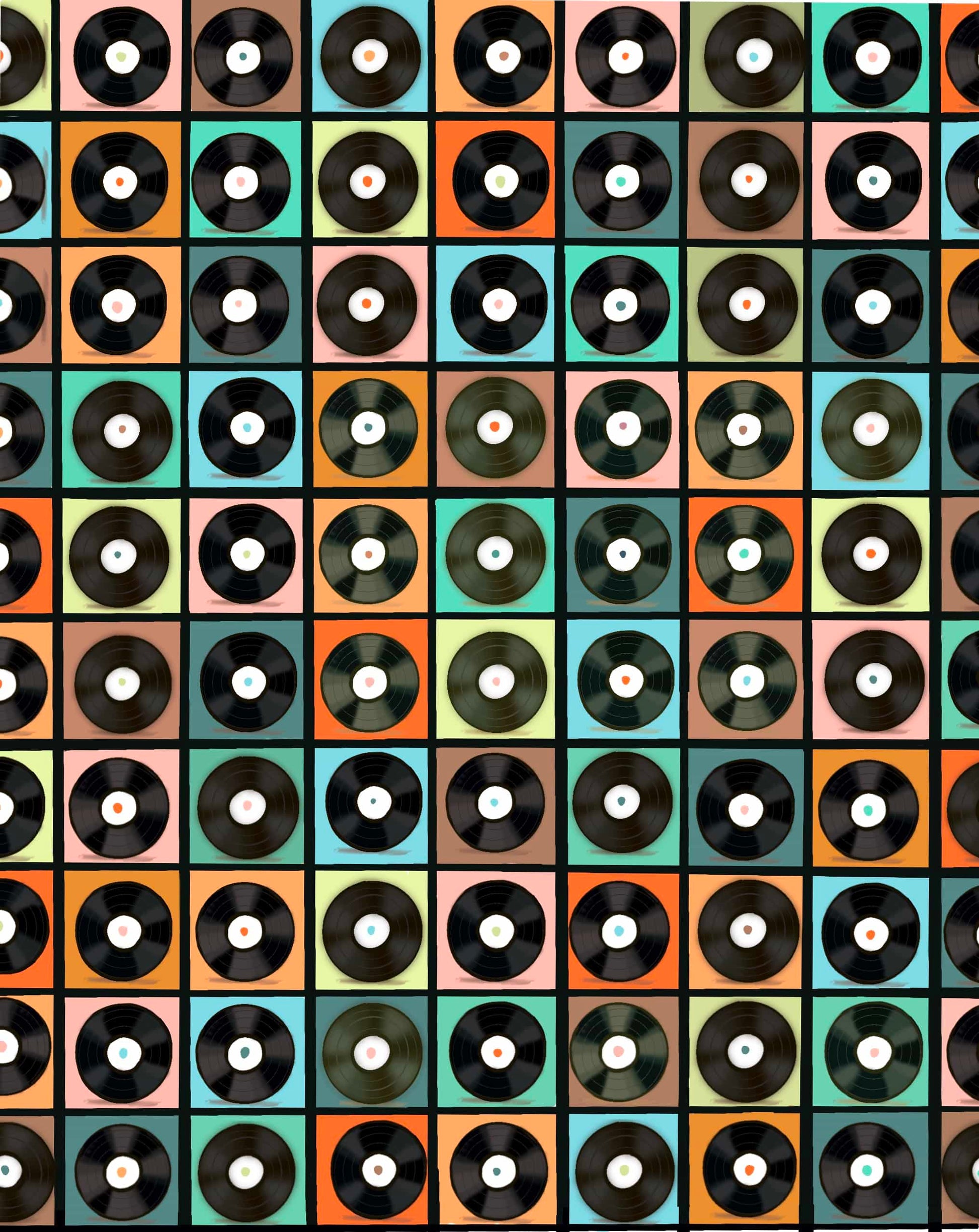 Bailey Made Art Co Records Art Print Art