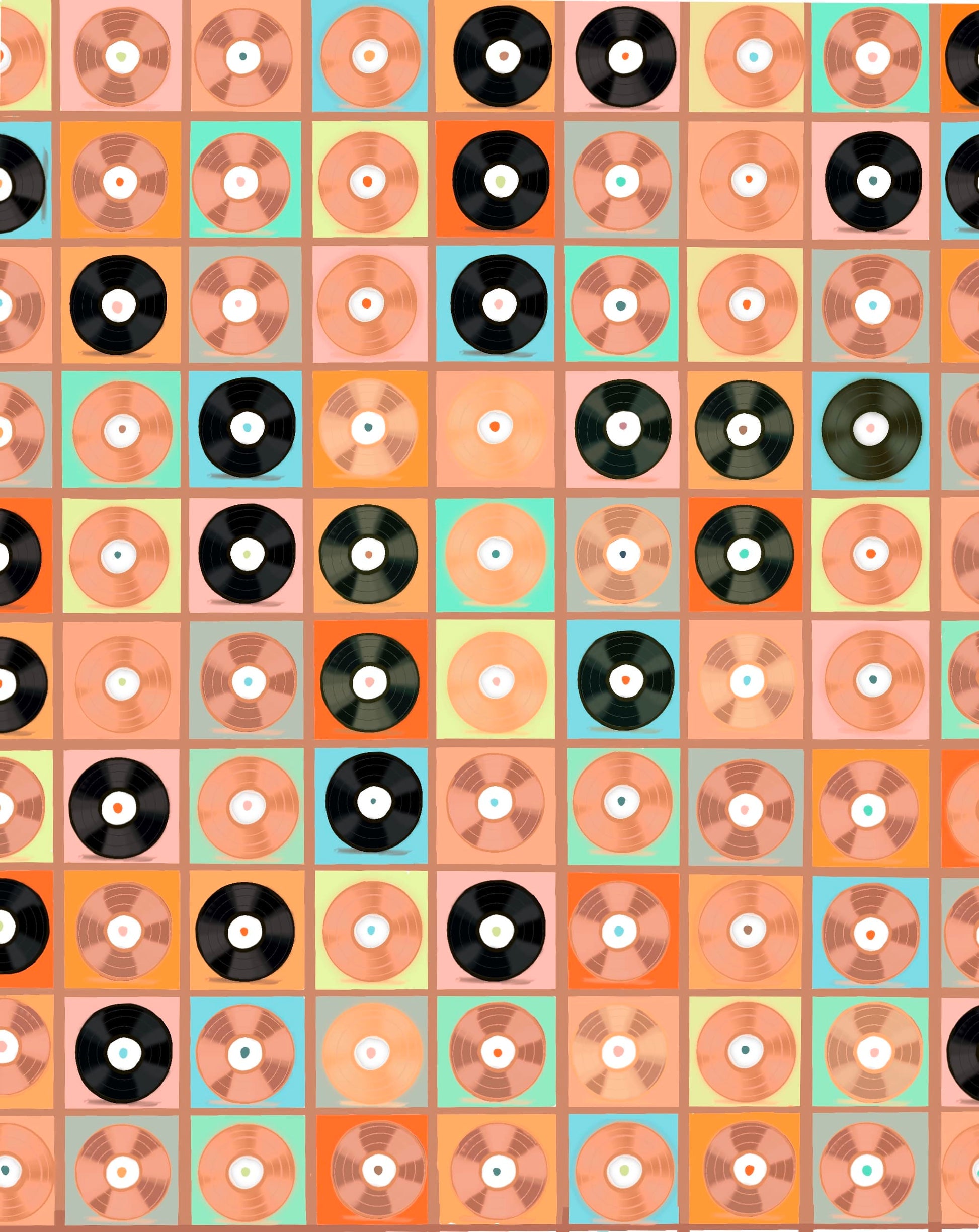 Bailey Made Art Co Records Art Print Art