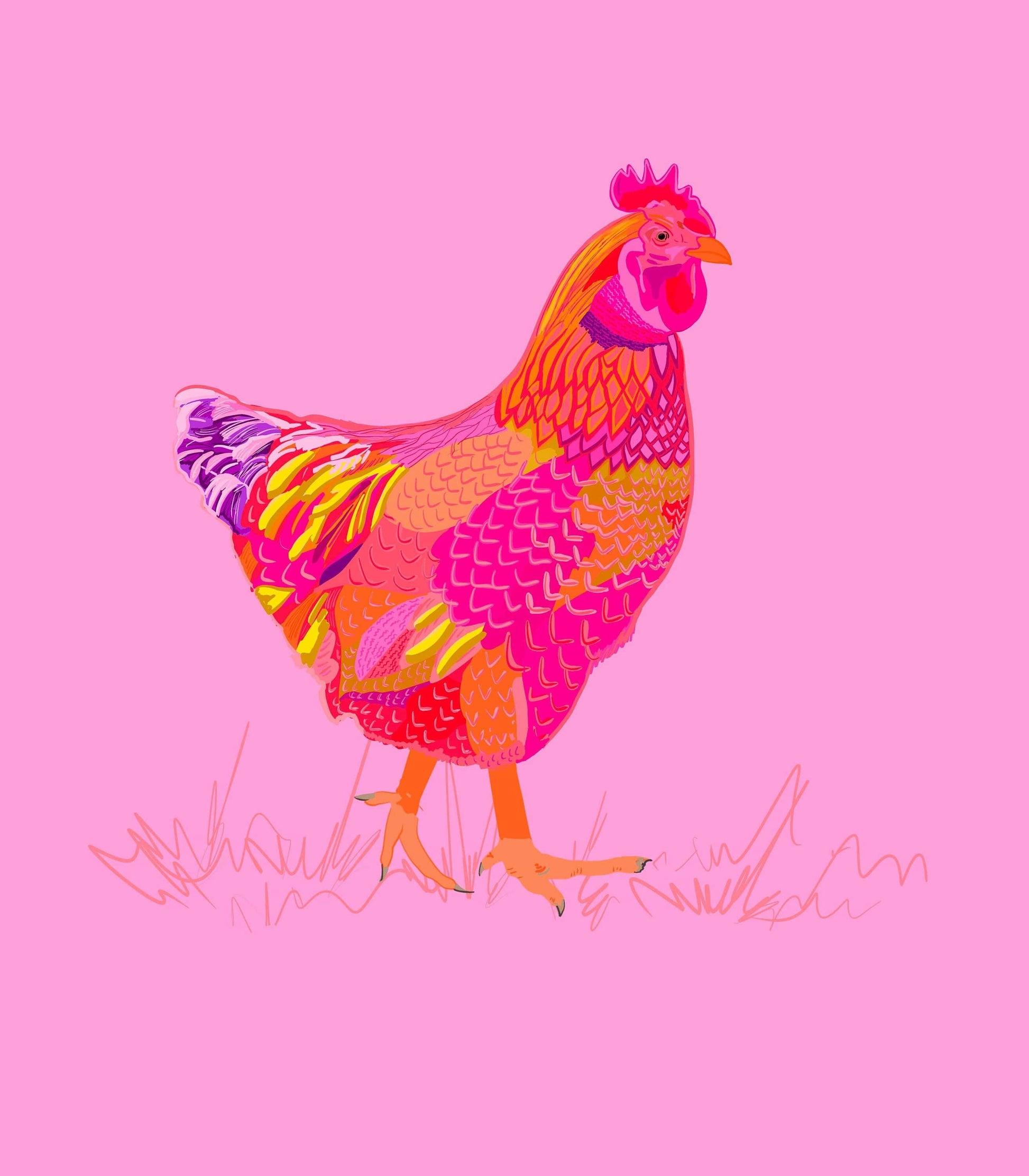 Bailey Made Art Co Rita Chickita Chicken Art Print Art