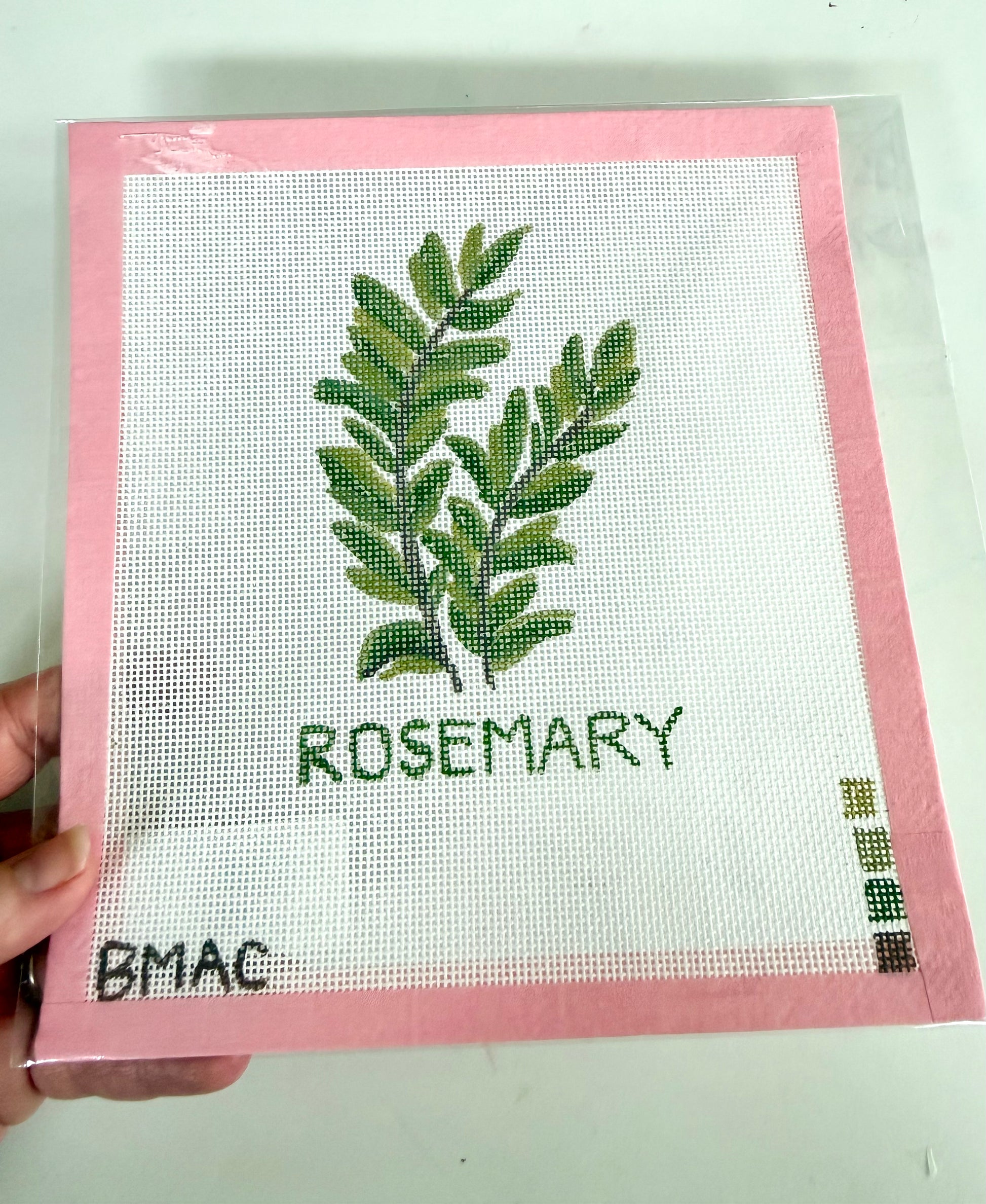 Bailey Made Art Co Rosemary Needlepoint Canvas Art