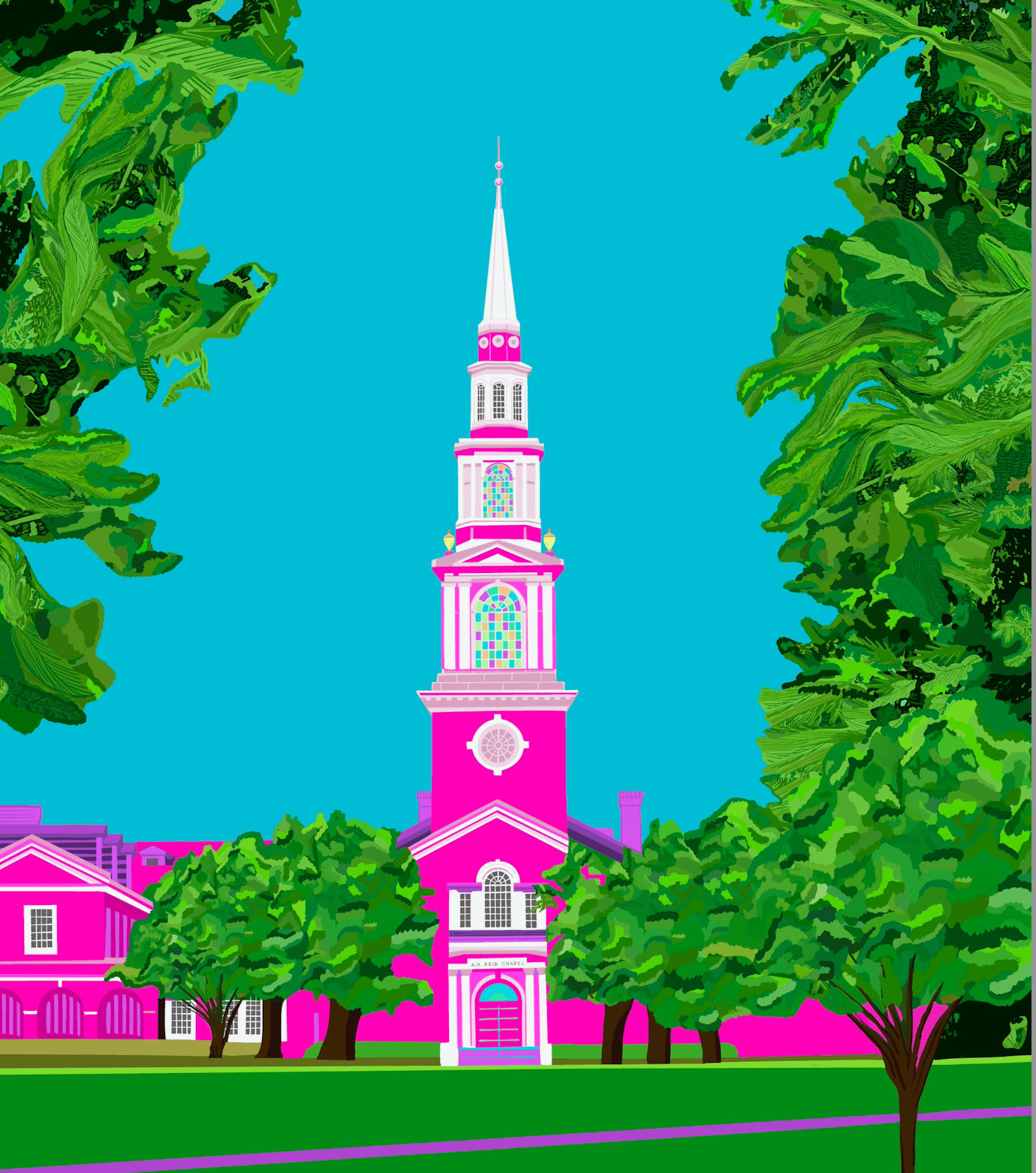 Bailey Made Art Co Samford Reid Chapel Art Print- Officially Licensed by Affinity Art