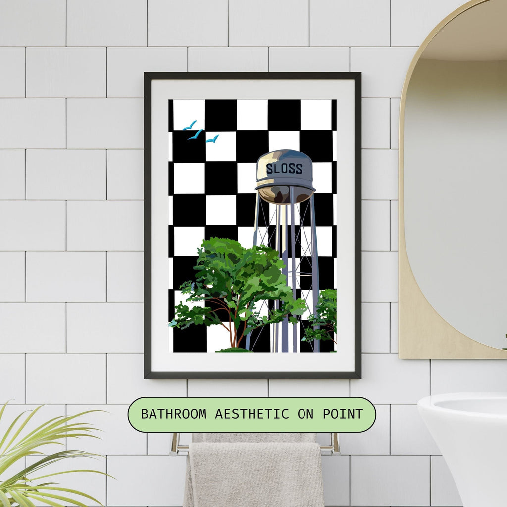 Bailey Made Art Co Sloss Furnace Print (Black and White Checkered) Art