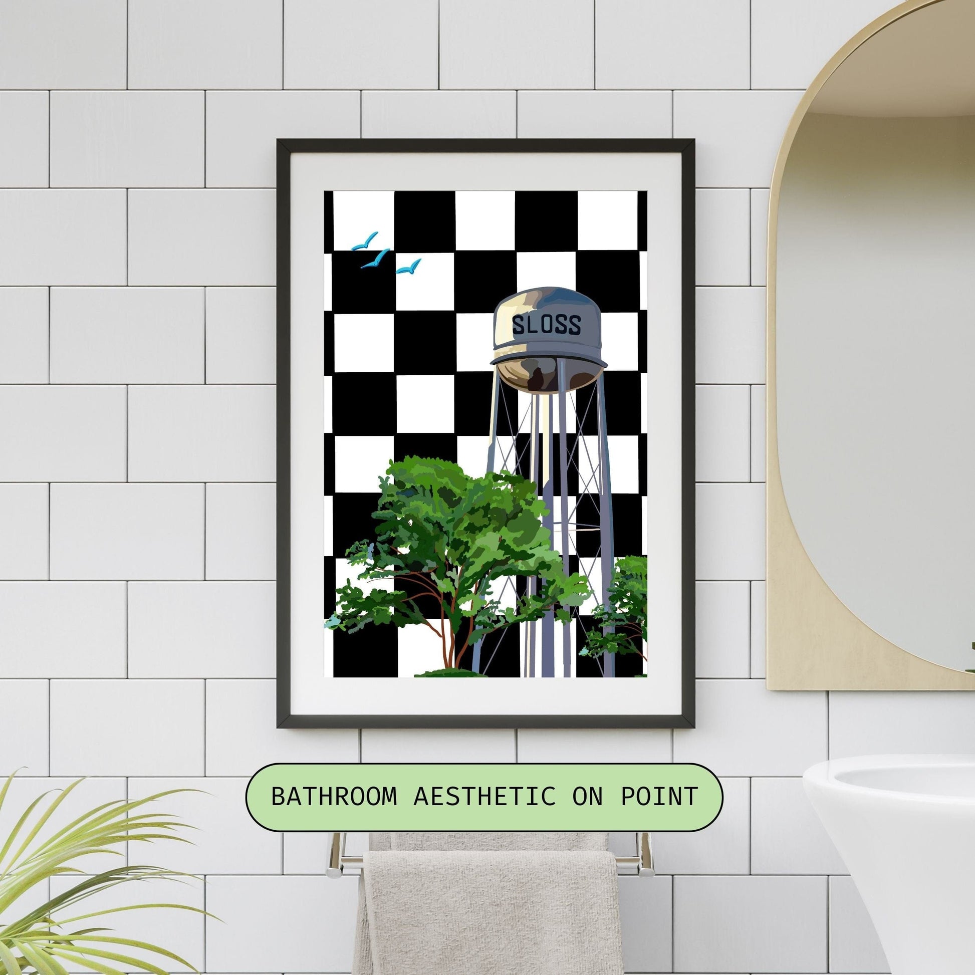 Bailey Made Art Co Sloss Furnace Print (Black and White Checkered) Art